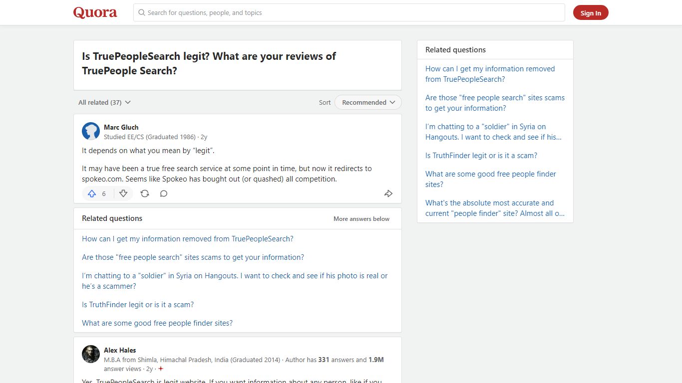 Is TruePeopleSearch legit? What are your reviews of TruePeople ... - Quora